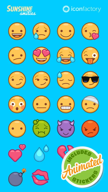 The Iconfactory’s Sunshine Smilies sticker pack